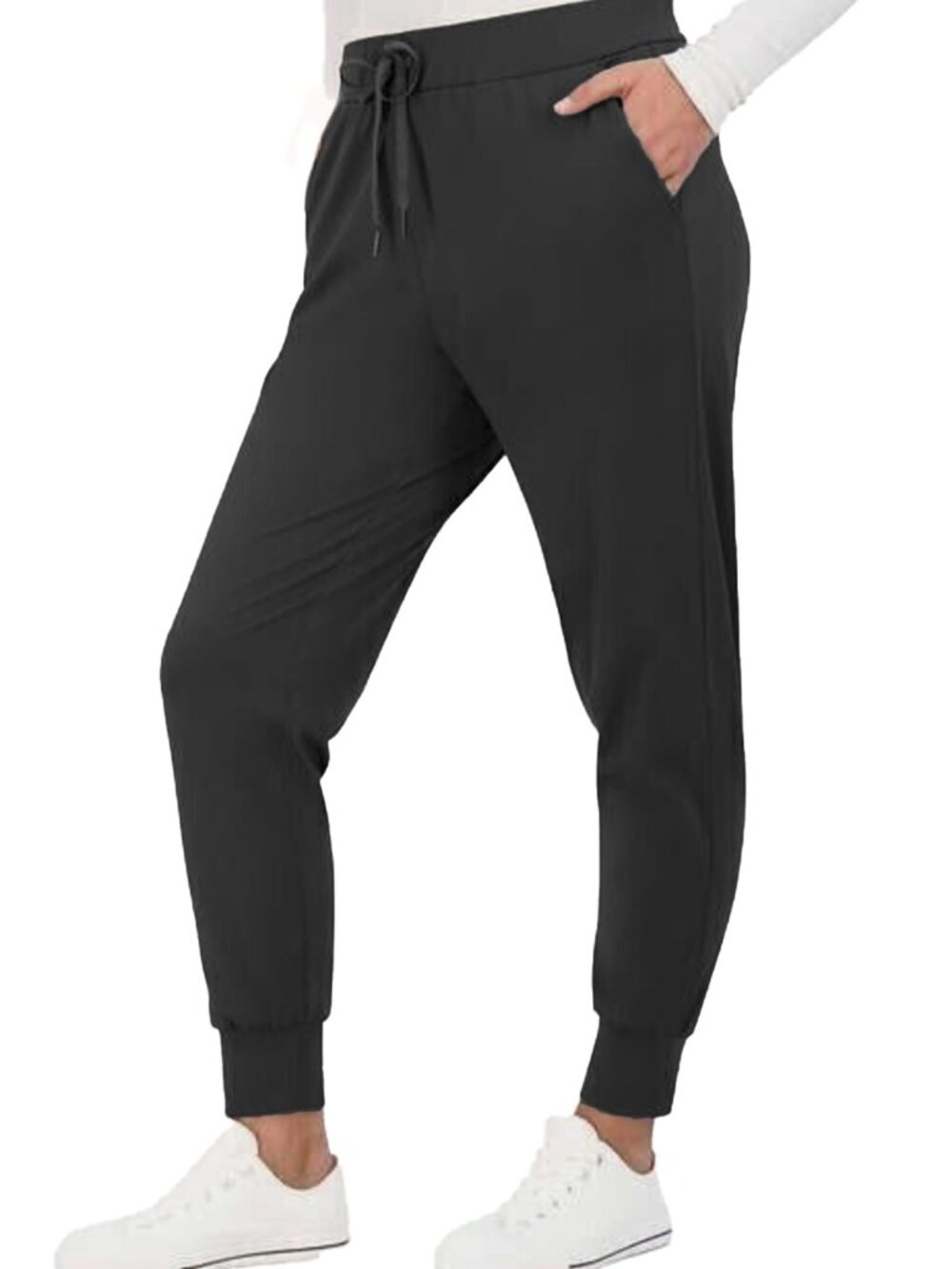 Sage Collective Womens Nylon-Stretch,  Joggers w / Pockets  Color Black   Size S